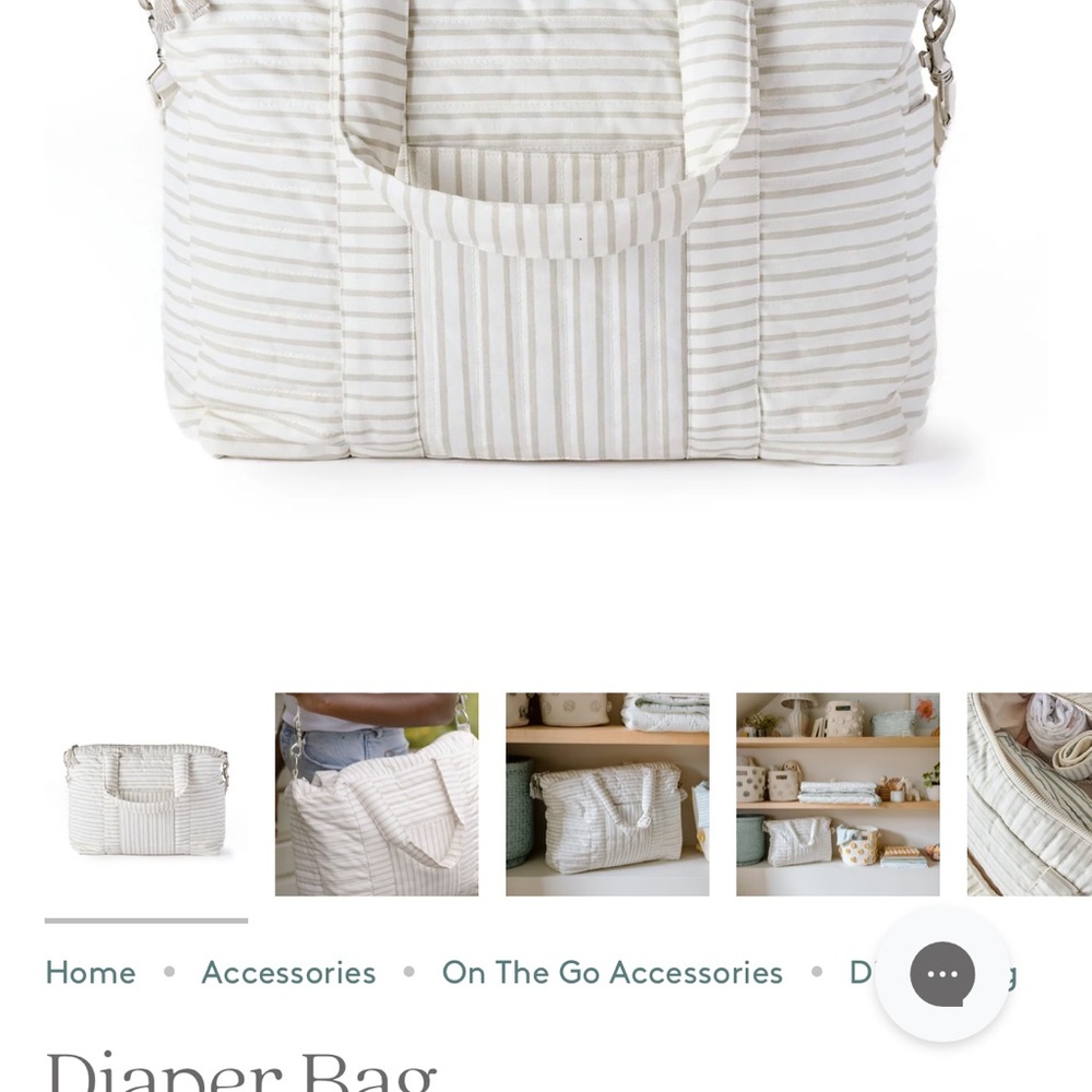 Pehr Blush Striped Diaper Bag